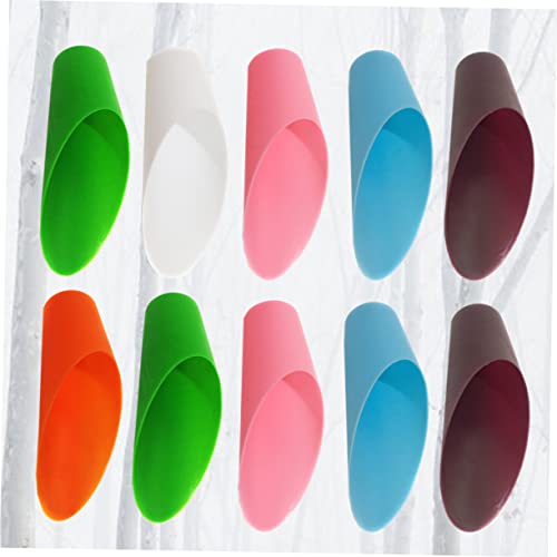 YARNOW 10pcs Miniature Plastic Garden Soil Scoop Trowel Small Garden Tools for Mulch Potting Seedling Transplanting Random Color