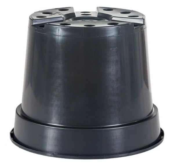 Muddy Hands Black Plastic Plant Pots Small Large Outdoor Garden Round Flower Herb Planters (Made from 100% Recycled Plastic) (10, 3 Litre)