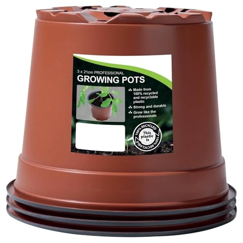 W-Direct 21cm Recycled Plastic Growing Pots – 3 Pack