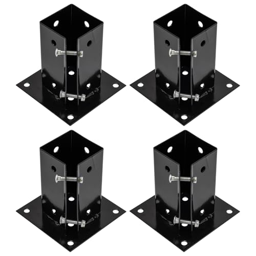 Woodside Heavy Duty Bolt Down Fence Post Holders 75mm (Pack of 4)