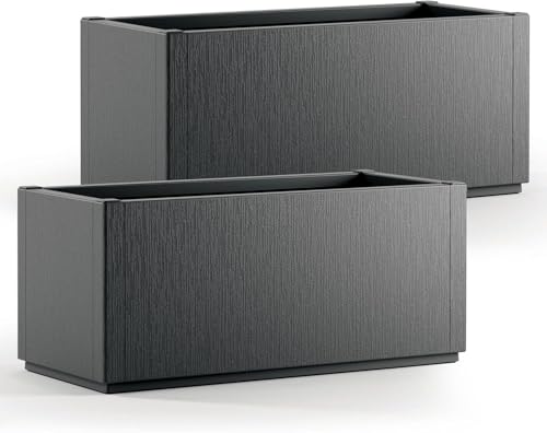 CASARIA Ethica Anthracite Planter Boxes – Set of 2