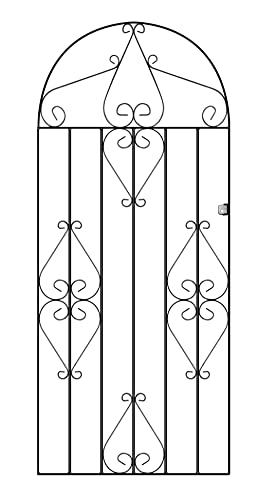 Classic Scroll Bow Top Metal Garden Gate 914mm x 1830mm
