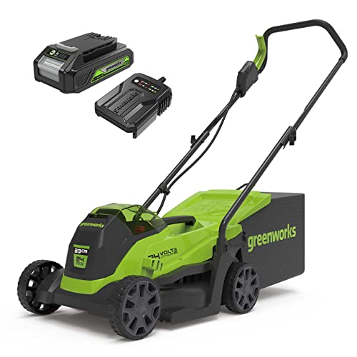 Greenworks 24V Cordless Lawnmower 33cm with Battery