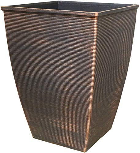 Muddy Hands 46.6L Tall Square Copper Effect Planter