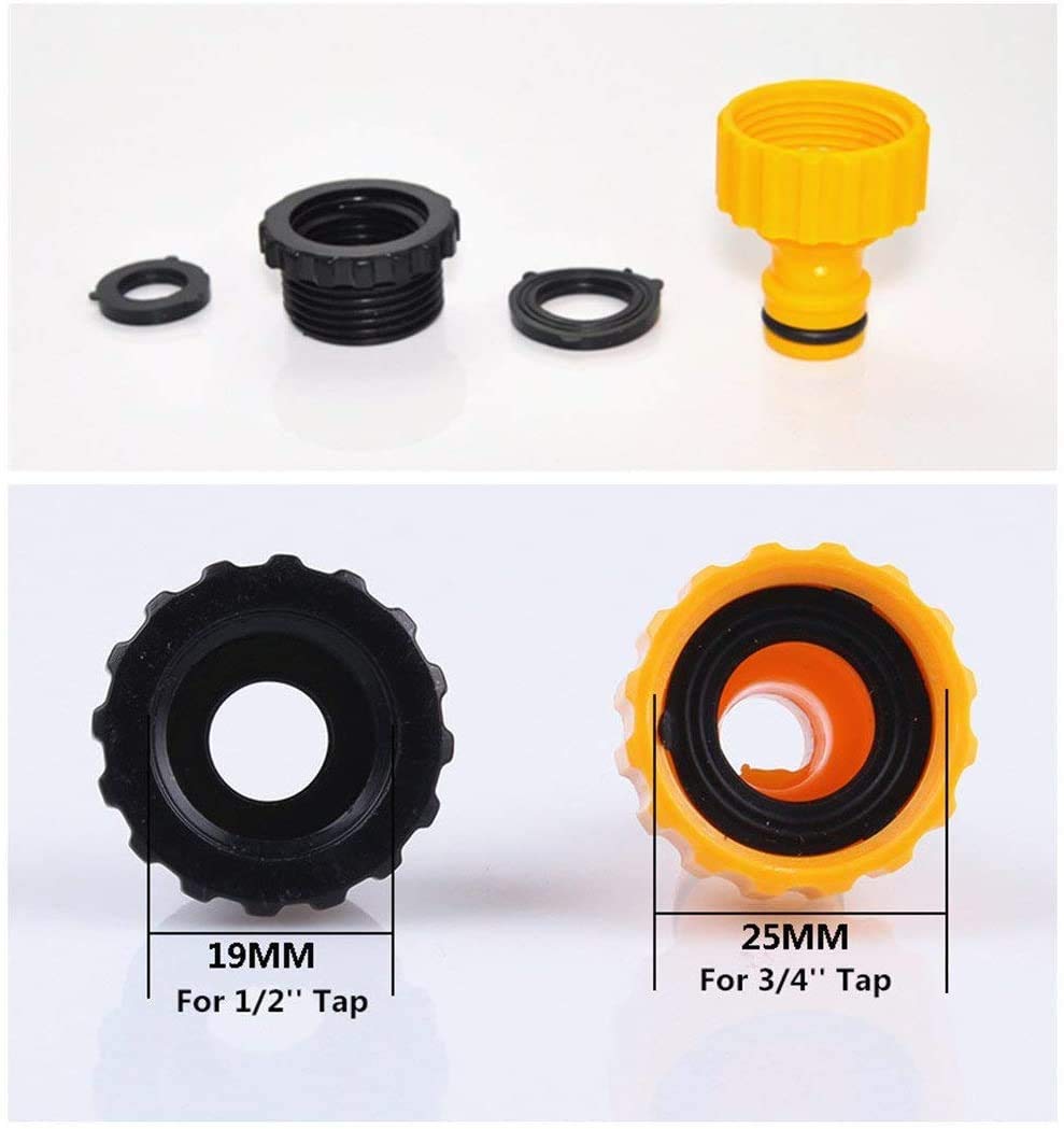 Topways® Garden Hose Connector Set, Including Hose End Quick Connector, Hose Waterstop Connector, 2in1 Threaded Tap Connector, Double Male Snap Connector, Spares Kit