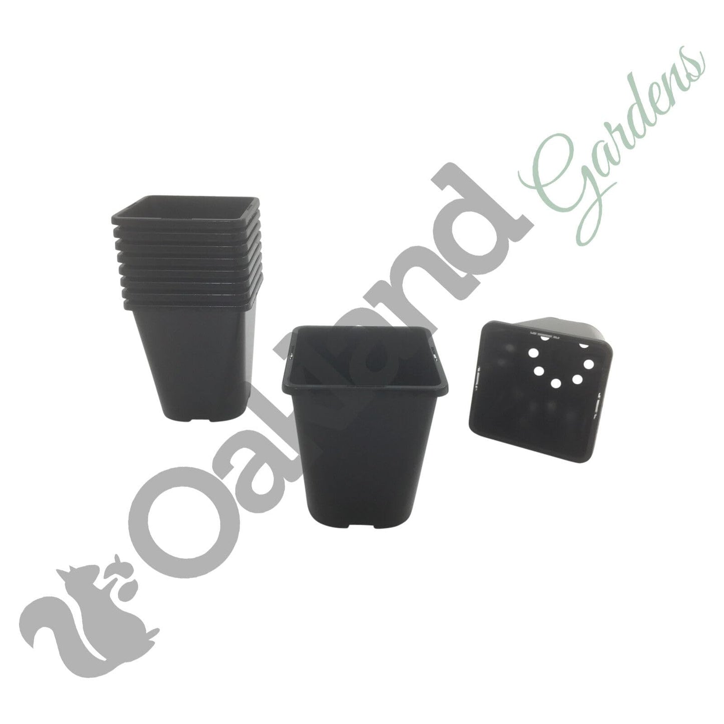 Oakland Gardens Premium Square Plastic Plant Hydroponic Pots - 7cm Plant Pots Pack of 100