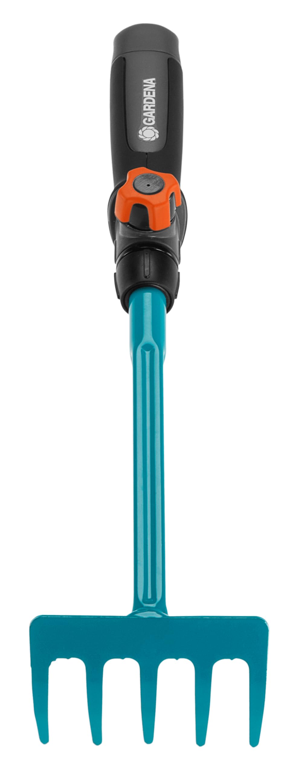 GARDENA combisystem Flower Rake: Five-tined hand rake for raking and loosening soil in beds and flower boxes, 8.5 cm working width, ergonomic handle, corrosion protection (8925-20)