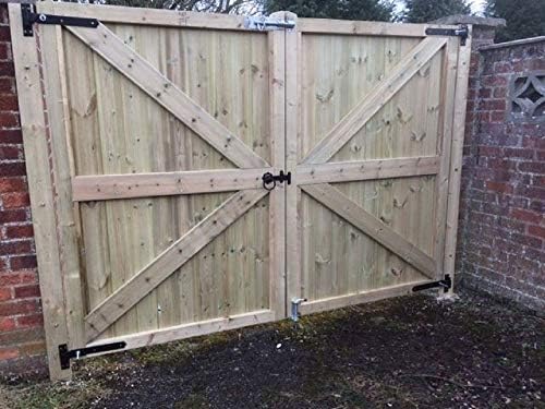 Solid Wood Garden Driveway Gates 6ft Tall x 180cm Wide Rustic Cottage Style Entry Gate Durable and Stylish Double Gate for Garden Entry