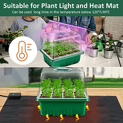 Verdenu 10 Pack Seed Trays, 120 Cells Seedling Trays with Heightened Lids, Plant Germination Trays Kit with Humidity Dome, Seed Propagator Tray Plant Starter for Greenhouse Plant