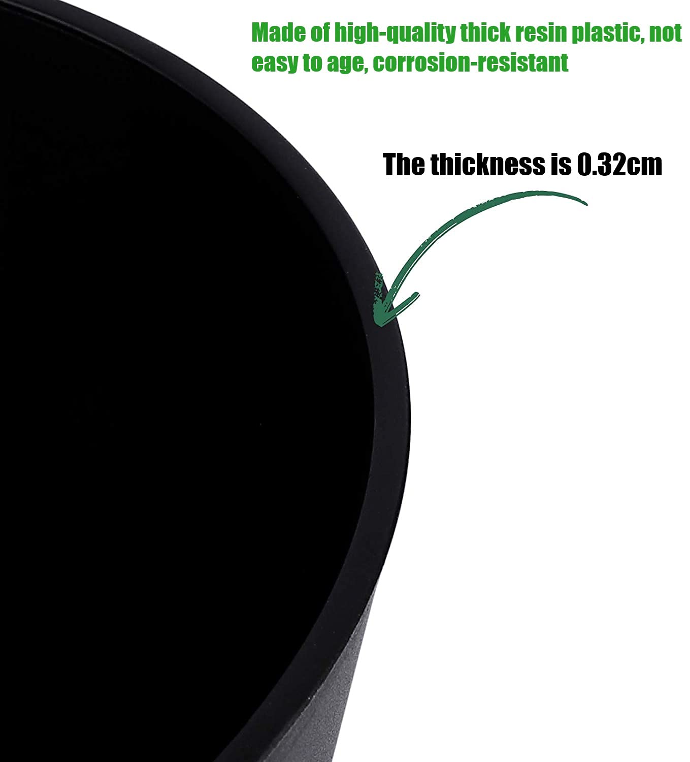 KAHEIGN 10Pcs 14cm Plastic Plant Pots Plant Container Indoor Flower Pots with Pallet Trays for Office House (14 x 12cm, Black)