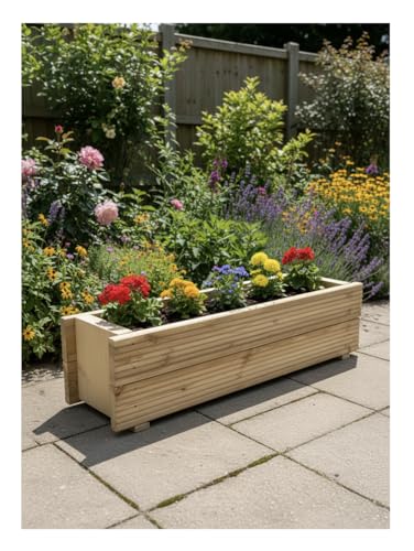 PARTY DECOR Wooden Decking Planter 90cm
