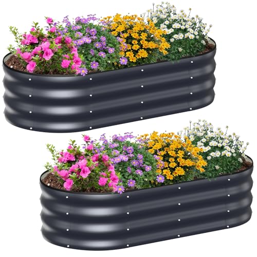 Ergohortus Galvanised Raised Beds Set of 2 – 120x60x30cm