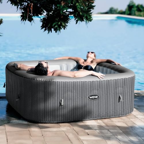 Inflatable Hot Tubs (Grey Rattan, 6 Person | Square | Standard)