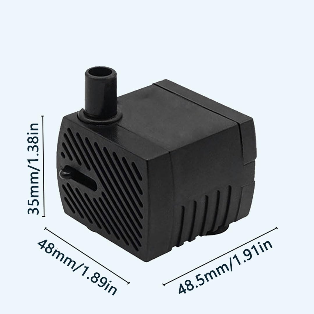 GERUI Small Water Feature Pump with 4 Colors of LED Lights, Small Submersible Water Pump 350L/H, 5W, Maximum Height of 0.85 m, Adjustable Ultra Silent Water Pump for Fish Tank, Aquarium, Hydroponics
