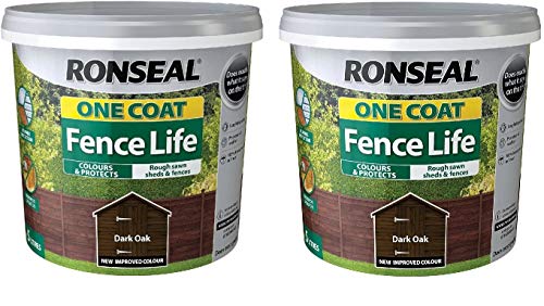 Ronseal One Coat Fence Life Paint Dark Oak 2x5L