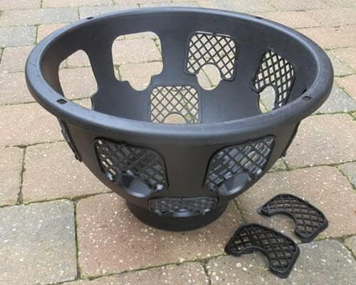 Trendi®Easy Filling Hanging Baskets/Planters Black 15"/ Indoor Outdoor Garden Porch Decoration With Chain 46cm (2 x Hanging Baskets)