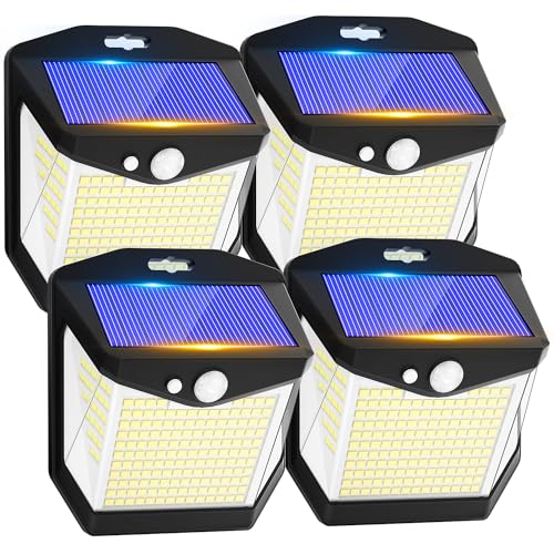 Solar Security Lights Outdoor 248 LED 4 Pack