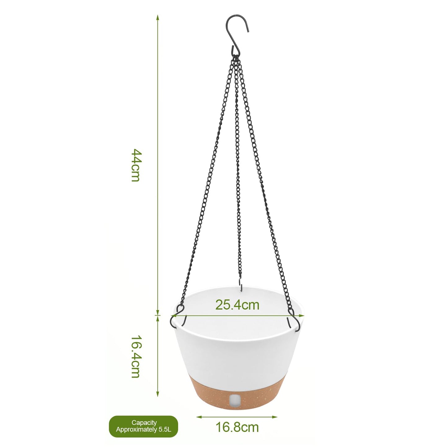 JJoexyfit 2PCS Hanging Planters for Plants Indoor Outdoor, Plant Flower Pot with Visible Water Level Tray Drainage Hole, Self Watering Planters for Garden Home (10 Inch)