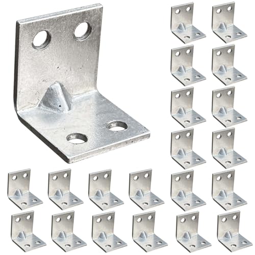 OMIDEAS 20 Corner Brackets Galvanised Steel 20x20x20mm