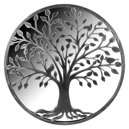 Grey Tree of Life Garden Mirror 50cm x 50cm