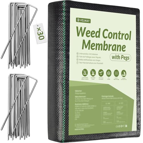 Velway Weed Control Membrane 1x10m with 30 Pegs