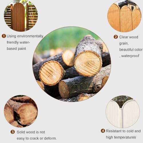 Rustic Wooden Garden Gate with Column for Outdoor Decor Square Park Entrance Ornament Brown Finish 50x80cm