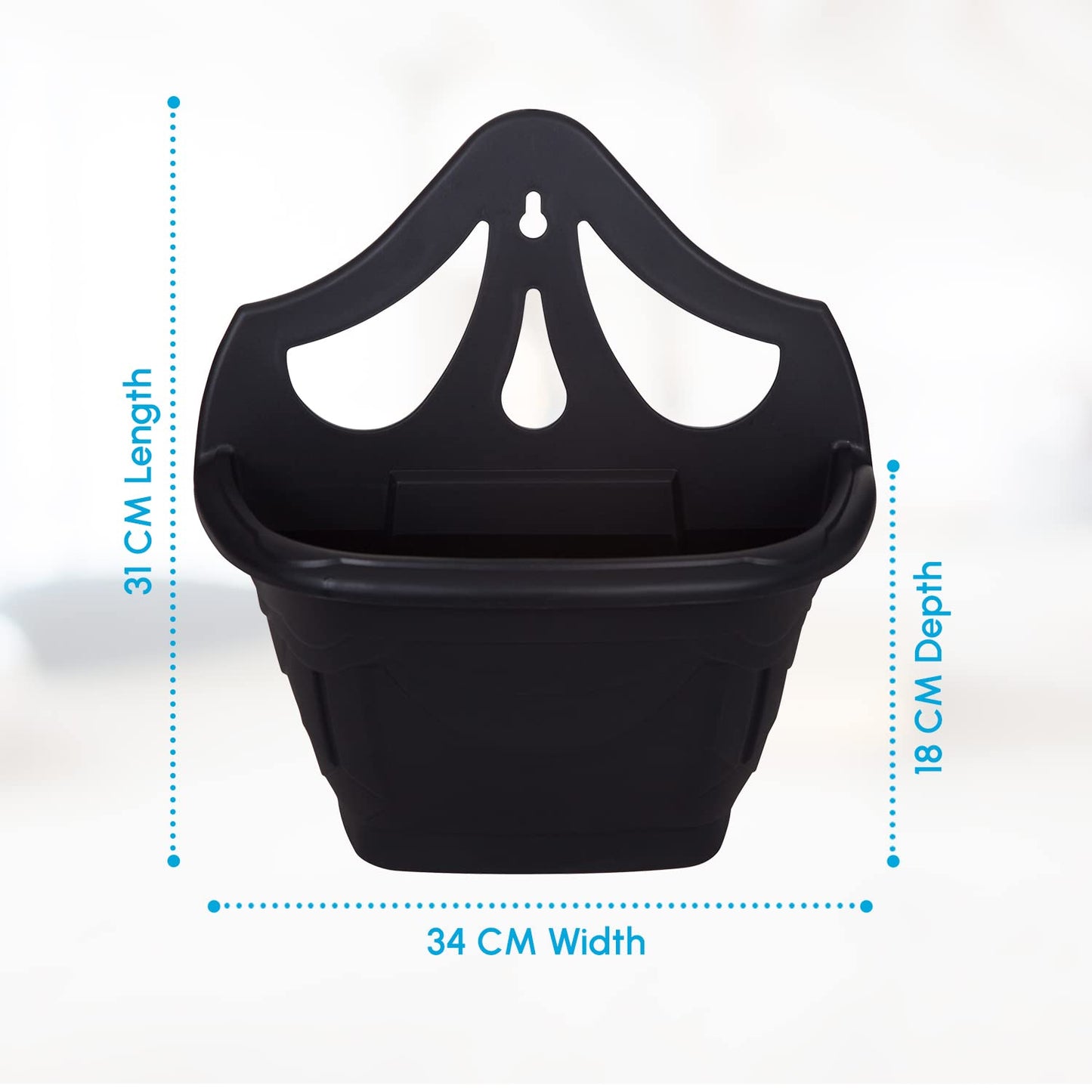 ACCURATE 31cm Venetian Wall Planter | 3Pk Wall Plnater | Ideal for Indoor and outdoor decorative - Black