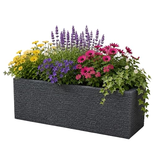 Large Ash Grey Brick Effect Trough Planter 60cm