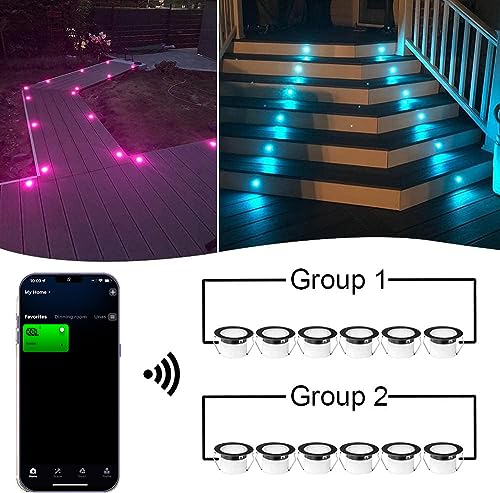 INDARUN RGBW Led Decking Lights Waterproof IP67 Ø31MM - WiFi Controller - Lighting for Terrace/Patio/Path/Wall/Garden/Decoration, 30 Packs