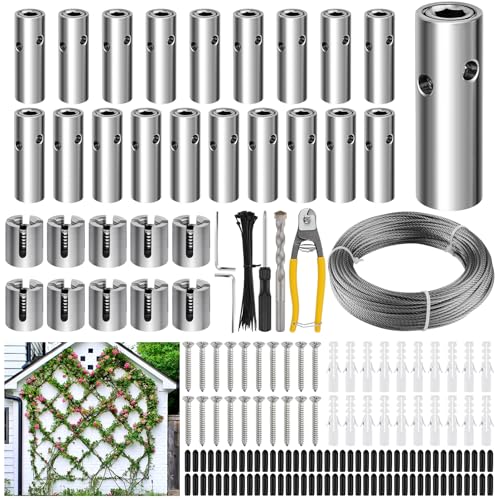 Kalolary Stainless Steel Wire Trellis Kit for Climbing Plants