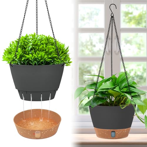 Evoio 20cm Self-Watering Hanging Planters Set of 2