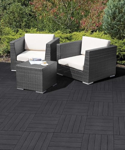Nicoman Graphite Composite Decking Tiles 30x30cm (x40)