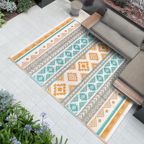 Famibay Reversible Outdoor Rug – Waterproof Patio Mat