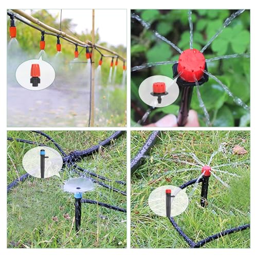 YAKHAN 221 PCS Drip Irrigation System Kit, 60M 1/4 Inch - 9M 1/2 Inch 230FT Automatic Garden Watering DIY System, Garden Automatic Irrigation Equipment for Lawn, Greenhouse, Flower Beds, Pot Plants