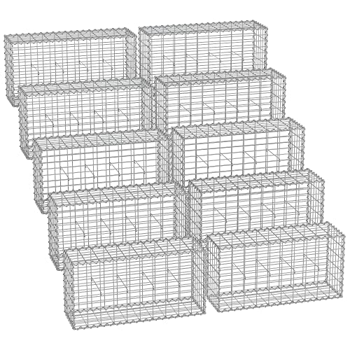 SONGMICS Gabion Baskets Set of 10 – 100x50x30cm