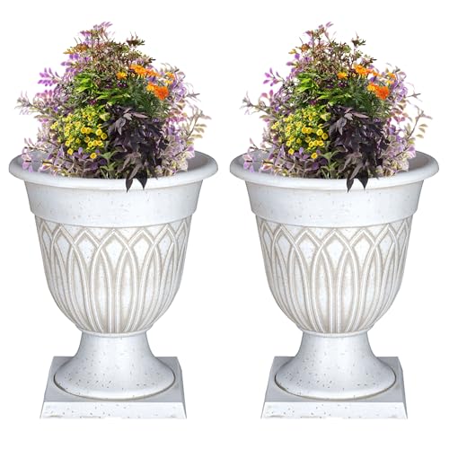 SG Traders Large Urn Planters with Drainage – Pack of 2