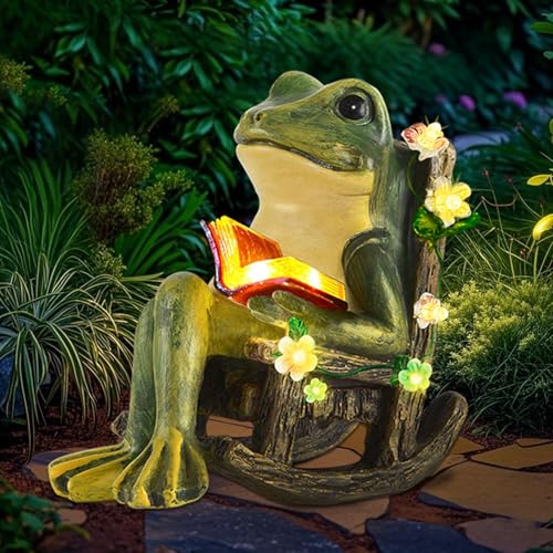 Solar Frog Garden Ornament with LED Lights