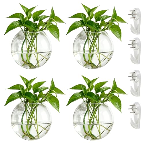 NUPTIO Glass Wall Hanging Planters – Set of 4