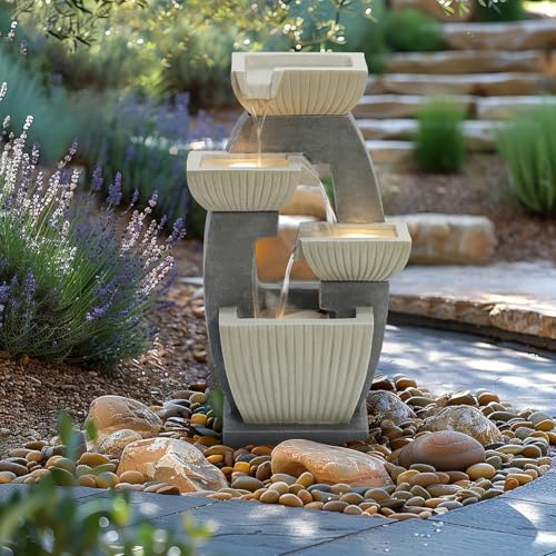 Charles Bentley 4 Tier LED Garden Water Feature