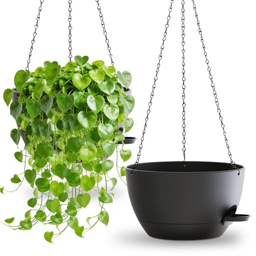 SQOKHT 30cm Self-Watering Hanging Baskets, 2 Pack