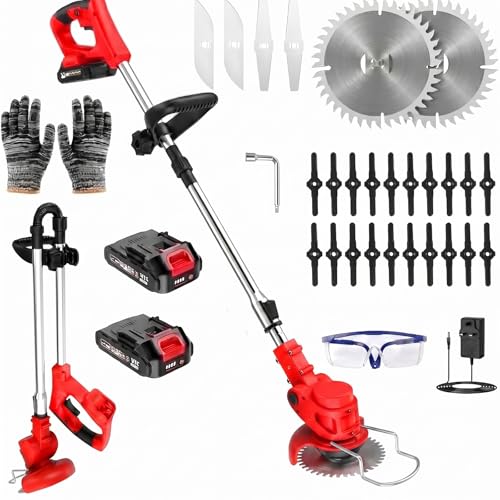 21V Cordless Strimmer with 2 Batteries & 26 Blades