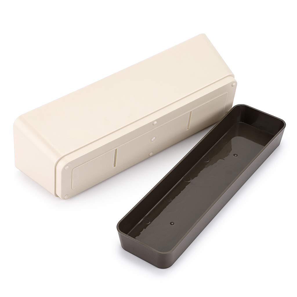 Skelang 3 Pcs Rectangle Plant Pot, Succulent Planter Box with Drainage Holes, Planter Trough for Bay Window, Kitchen Windowsill, Shelf, Coffee Table