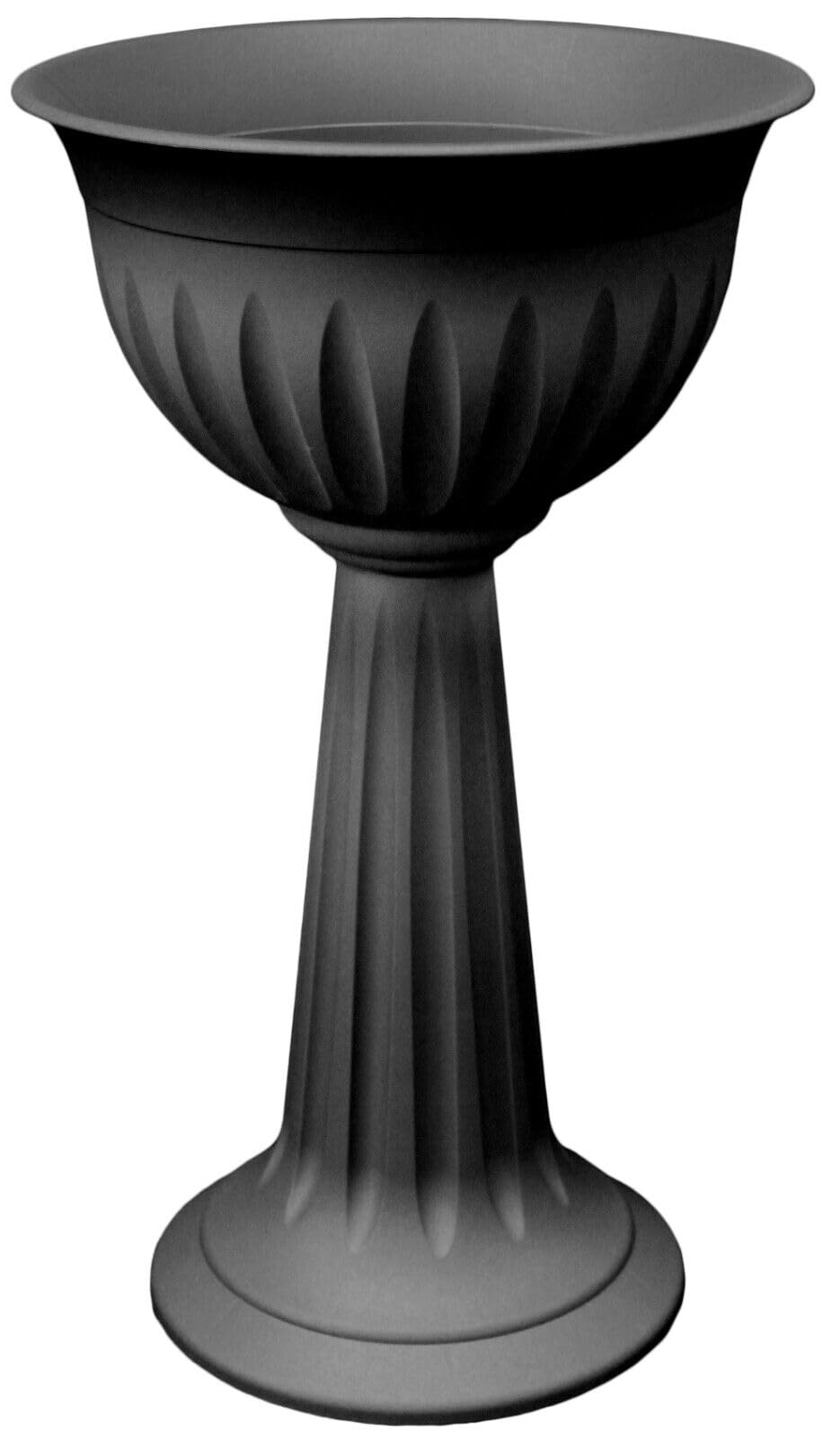 Muddy Hands 75cm Tall Black Plastic Large Plant Pot Outdoor Garden Patio Urn Round Tall Planter Stand Water Feature