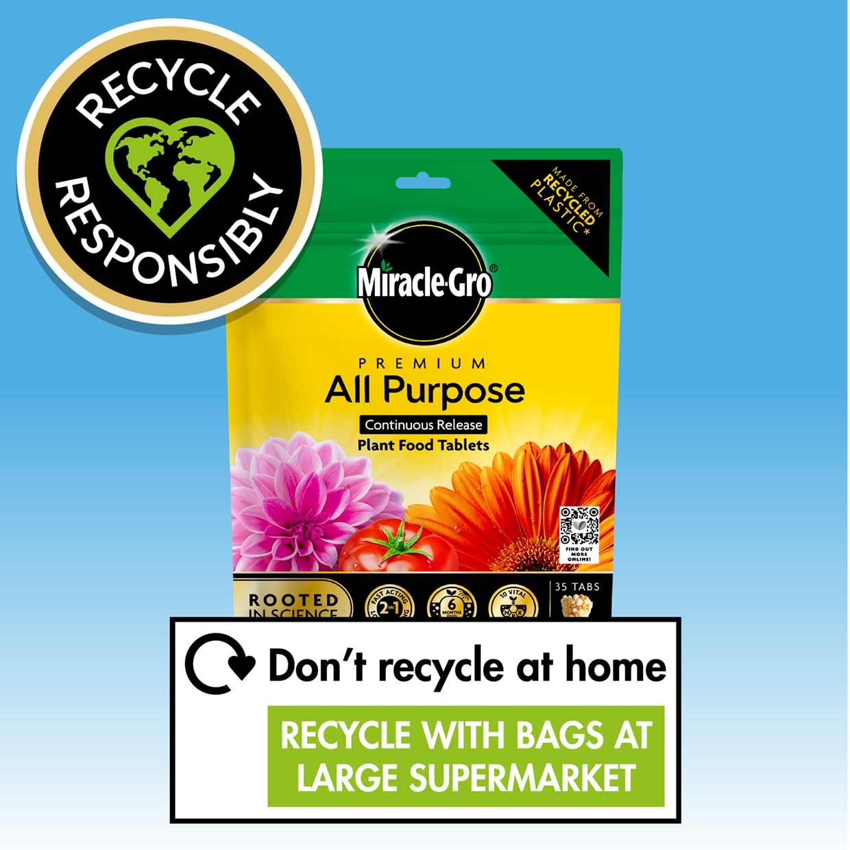 Miracle-Gro All Purpose Continuous Release Plant Food Tablets - Pack 35