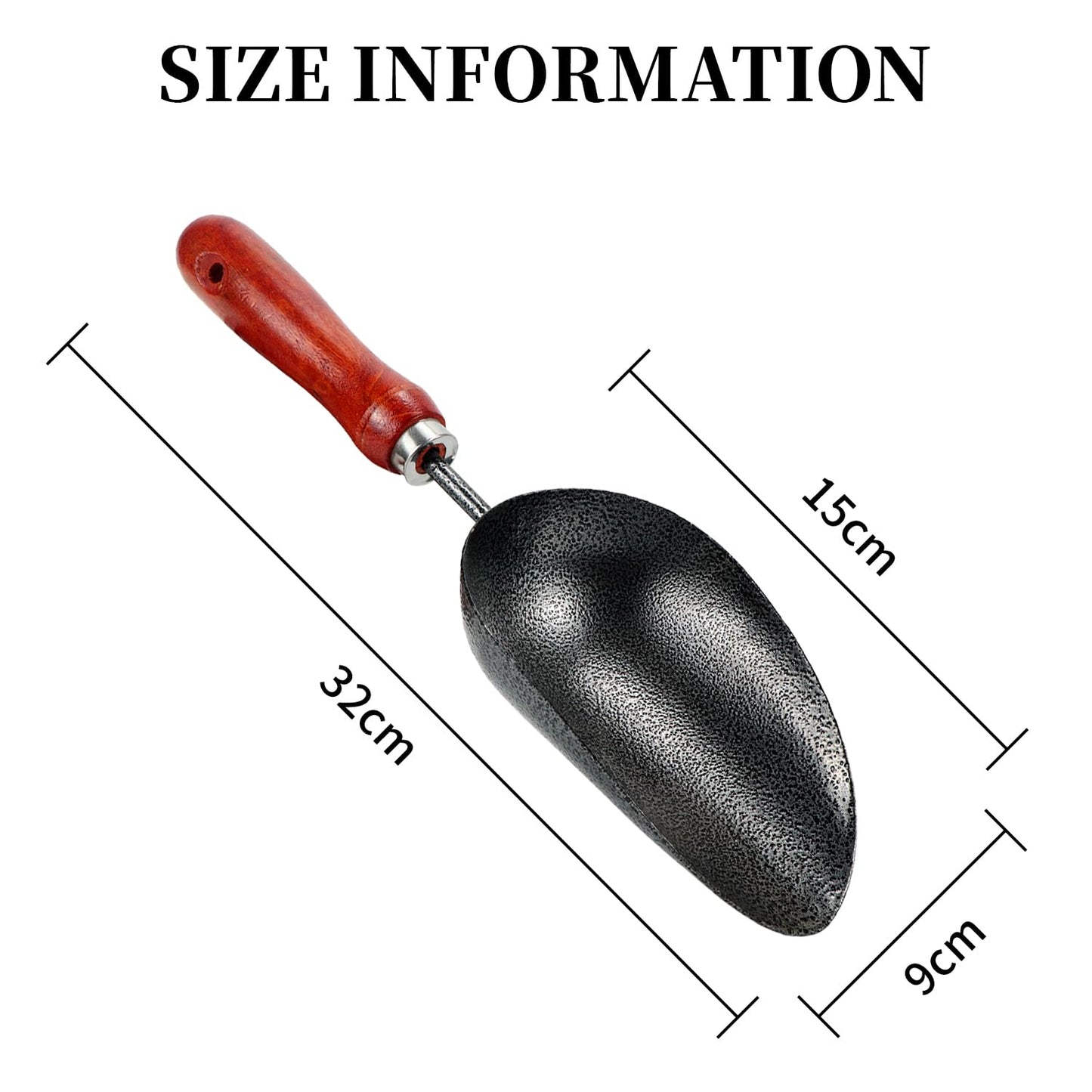 Kunjocy Hand Garden Spade, Garden Scoop Soil Trowel Garden Scoop Soil Shovel Spoons Hand Gardening Scoop Stainless Steel Gardening Scoop for Soil, Fertilizer, Feed Scoop (2)