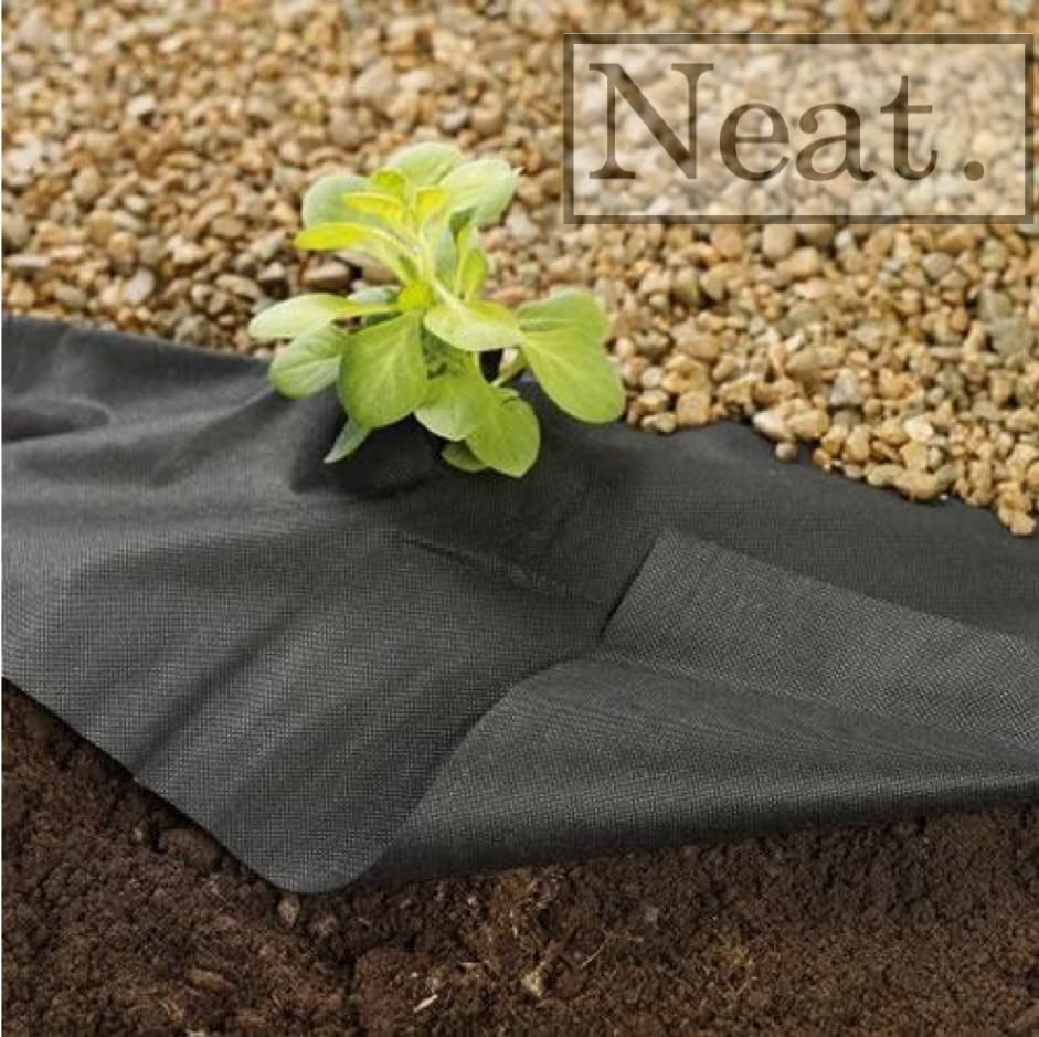FXDM Weed Control Membrane-Fabric & Garden Barrier, UV Stabilised Ground Cover, Weed Suppressant Membrane for Aggregate Areas (2 x 10m (20m²)), Black
