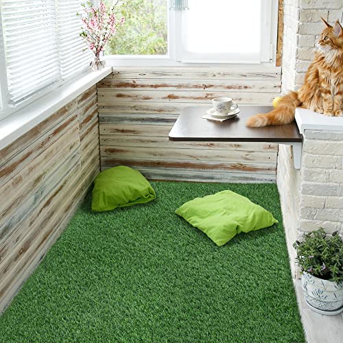 Yaheetech Artificial Grass Turf Indoor Outdoor 27PCS 31 * 31cm Artificial Grass Emulation Plant Dog Trainning Simulation Grass Doormats Dirty Remove Antislip for Garden, Patio, Lawn, Balcony