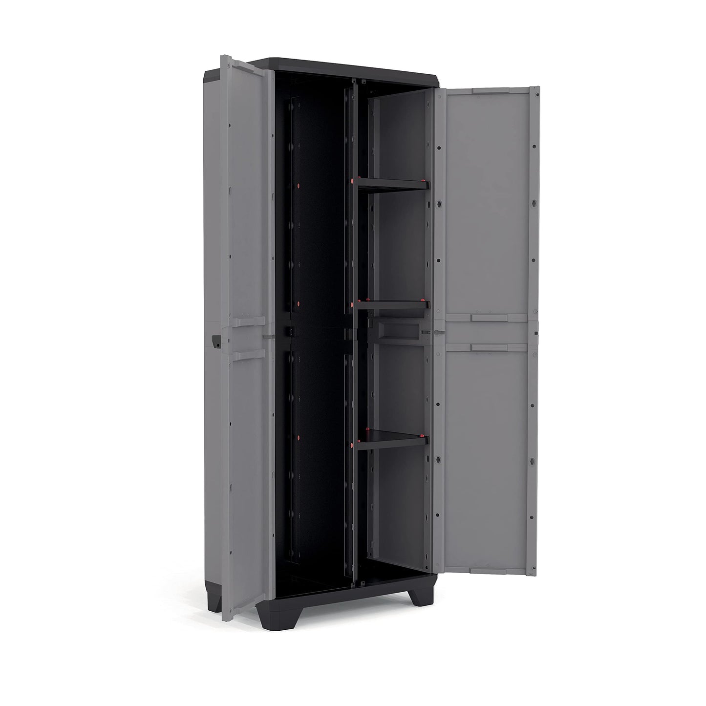 Keter Titan High Indoor Garage Utility Multi purpose Cabinet - Black-Grey