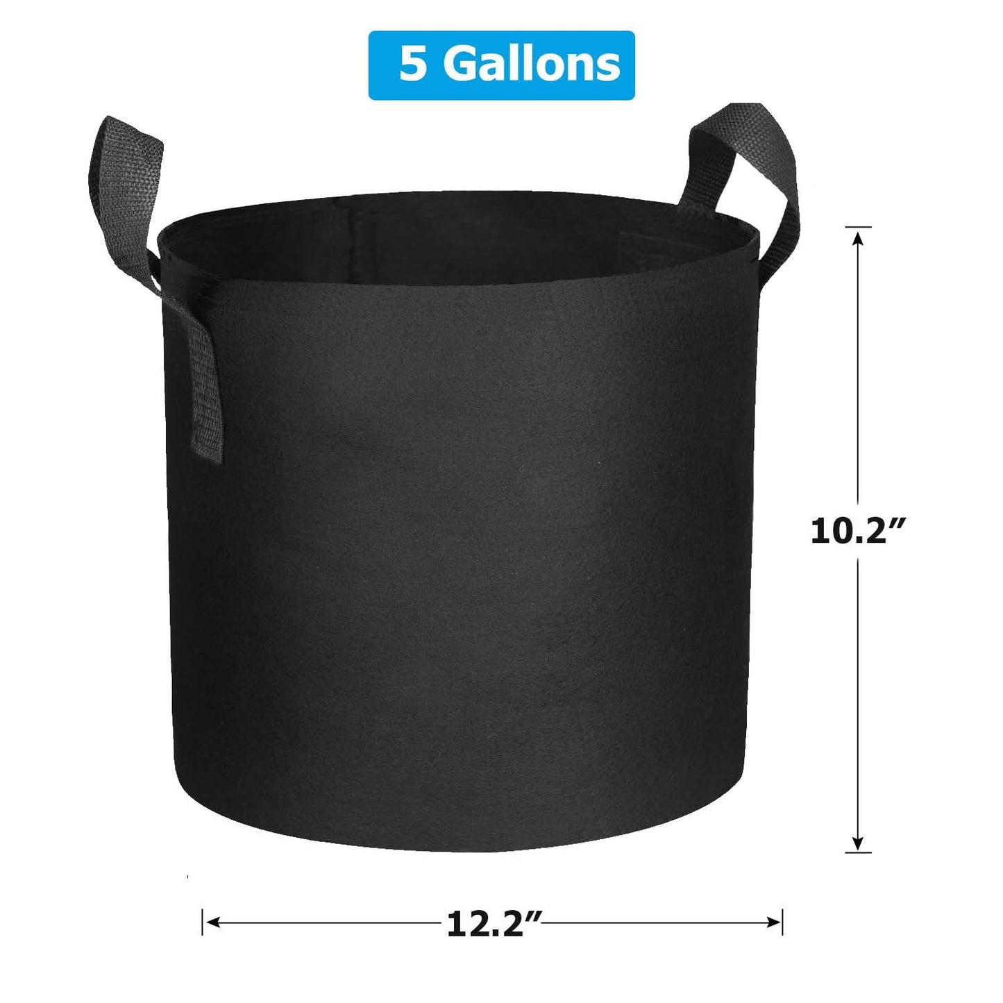 Adorma 12 Packs 5 Gallon Grow Bags, Heavy Duty 300G Thickened Nonwoven Fabric Plant Pots with Handle