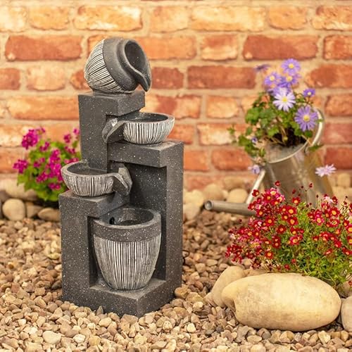 ValueLights Solar Cascading Log Water Feature with LED